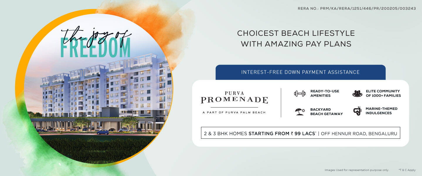 Book 2 and 3 BHK homes starting from Rs 99 Lac onward at Purva Promenade in Bangalore