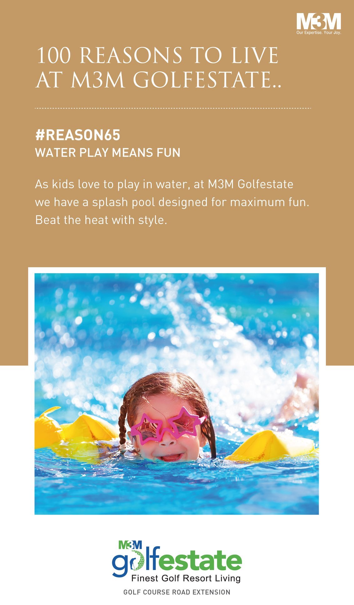 Dive into the Splash Pool at M3M Golf Estate and beat the heat with style
