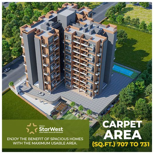 Intelligently designed 2 BHK flats at Vision Starwest in Wakad Annex Tathawade, Pune