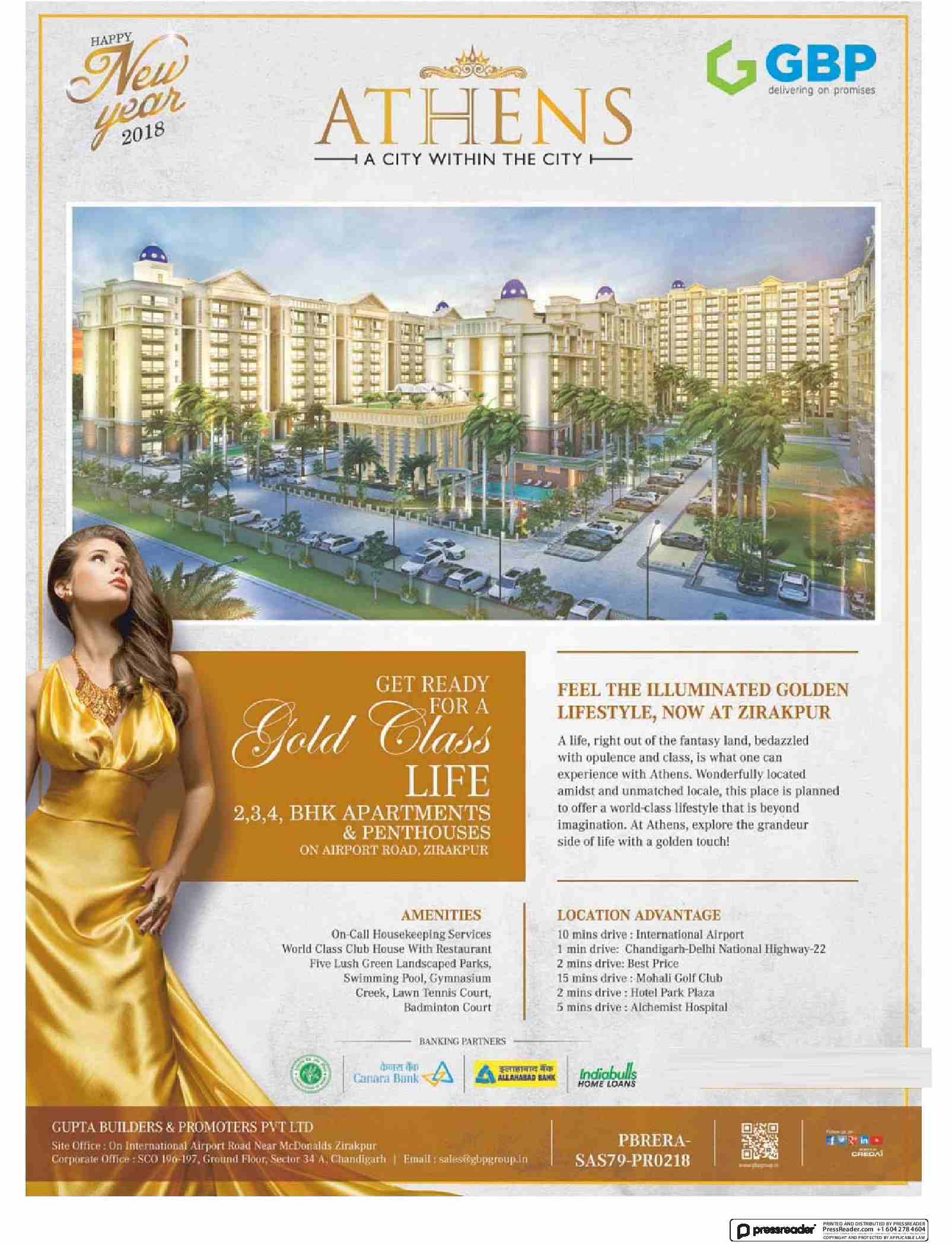 Feel the illuminated golden lifestyle now at GBP Athens in Chandigarh