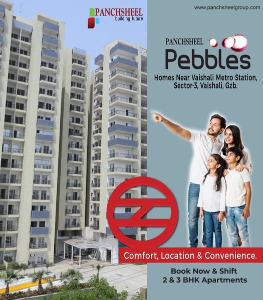 Book now and shift 2 an 3 BHK apartments at Panchsheel Pebbles in Ghaziabad