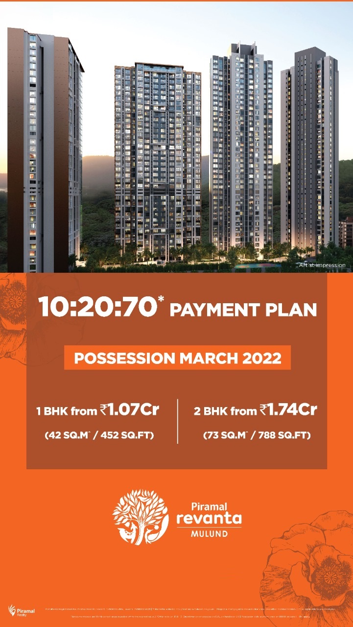 Payment plan 10:20:70 at Piramal Revanta in Mumbai