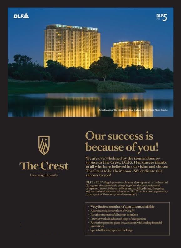 DLF The Crest dedicates this success to you Update