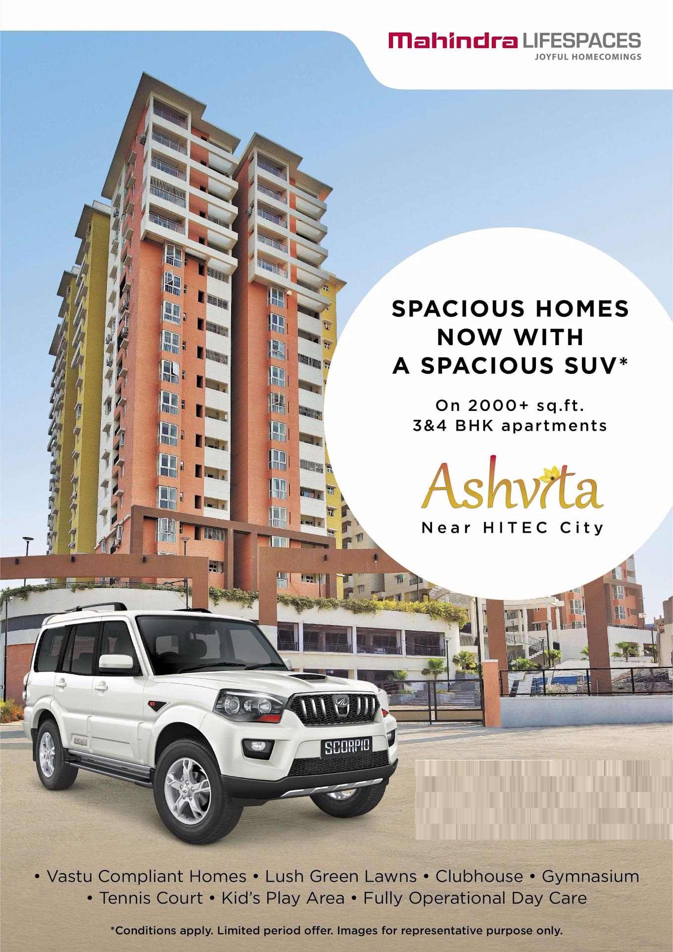 Get a Mahindra Scorpio free with your dream home at Mahindra Ashvita in Hyderabad