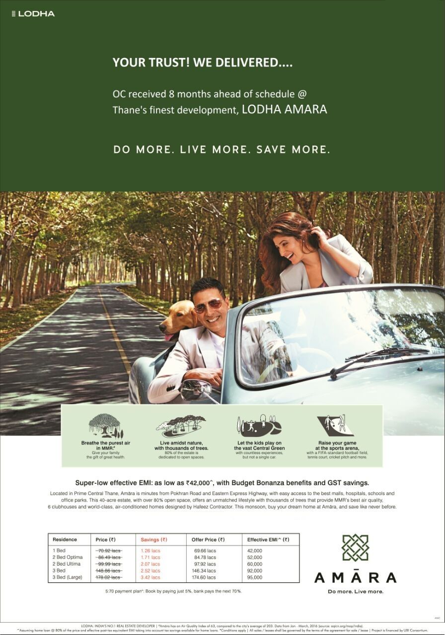 Do more, live more and save more at Lodha Amara in Mumbai