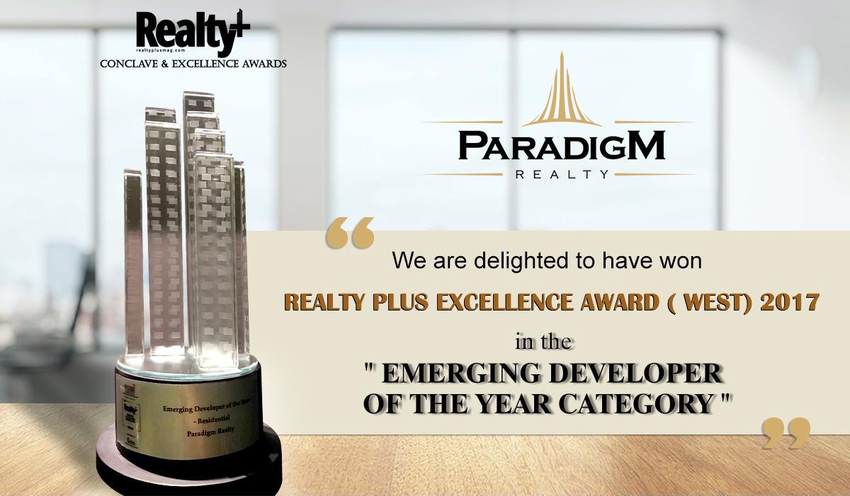 Paradigm Realty won Emerging Developer of the Year at Realty Plus Conclave & Excellence Award 2017