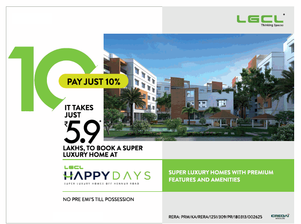 Book a super luxury home at LGCL Happy Days in Bangalore Update