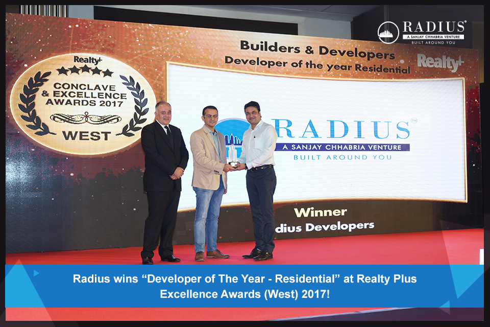 Radius Developers awarded "Developer of The Year - Residential" at the Realty Plus Excellence Awards (West) 2017