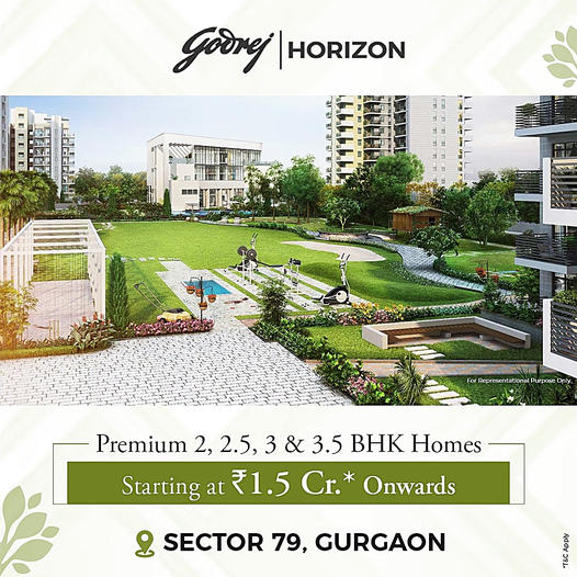 Premium 2, 2.5, 3 & 3.5 BHK homes starting Rs 1.5 Cr onwards at Godrej Horizon, Gurgaon