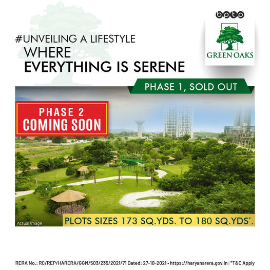 Phase 2 coming soon at BPTP Green Oaks, Gurgaon