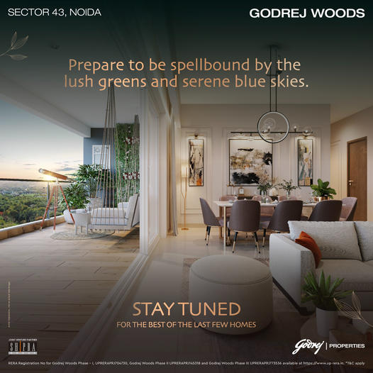 Prepare to be spellbound by the lush green and serene blue skies at Godrej Woods, Noida