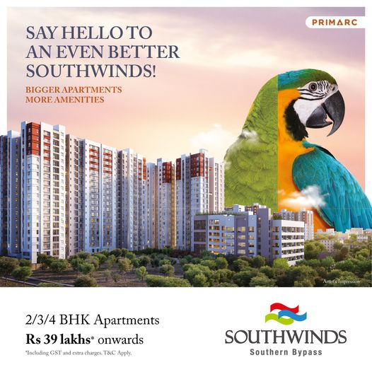 Book 2/3/4 BHK apartments Rs 39 Lac onwards at Primarc Srijan Southwinds, Kolkata Update
