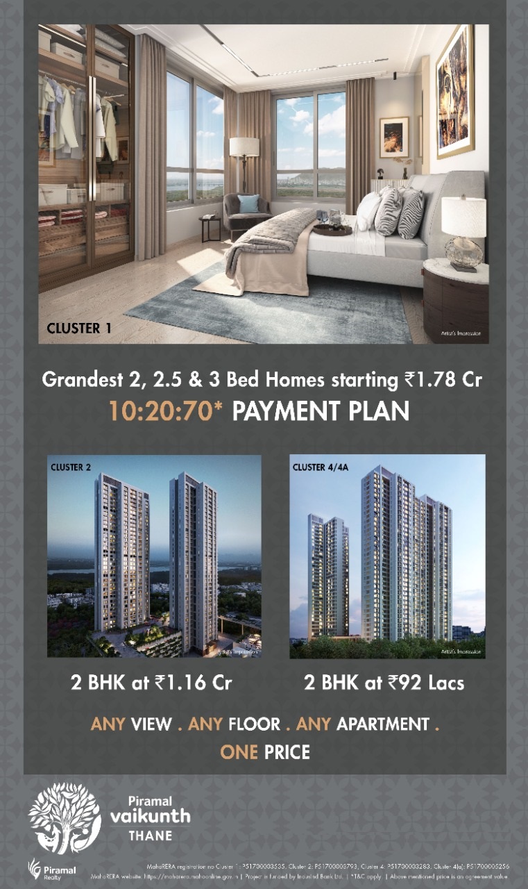 Grandest 2, 2.5 & 3 Bed homes starting Rs 1.78 Cr at Piramal Vaikunth, Mumbai