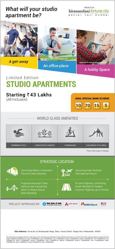 Live in premium studio apartments at Hiranandani Fortune City in Navi Mumbai
