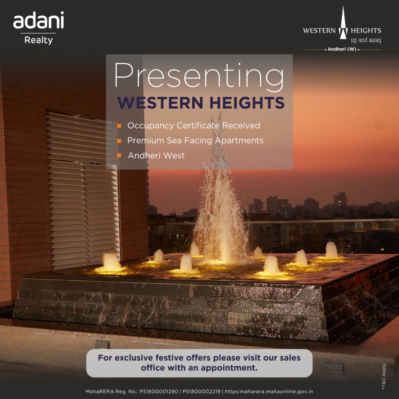 Occupancy certificate received at Adani Western Heights in Mumbai