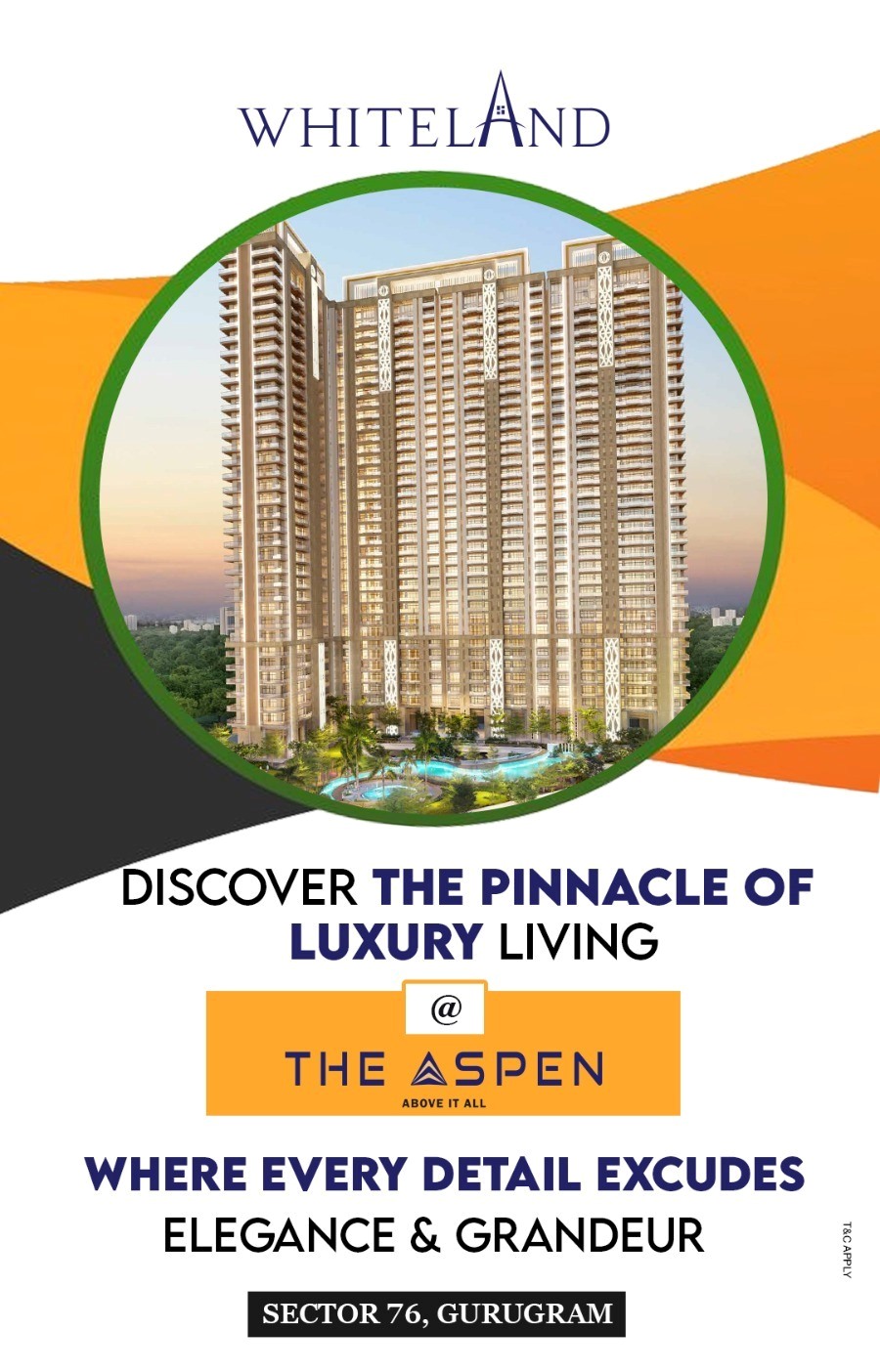 Discover the pinnacle of luxury living at Whiteland The Aspen in Sector 76, Gurgaon