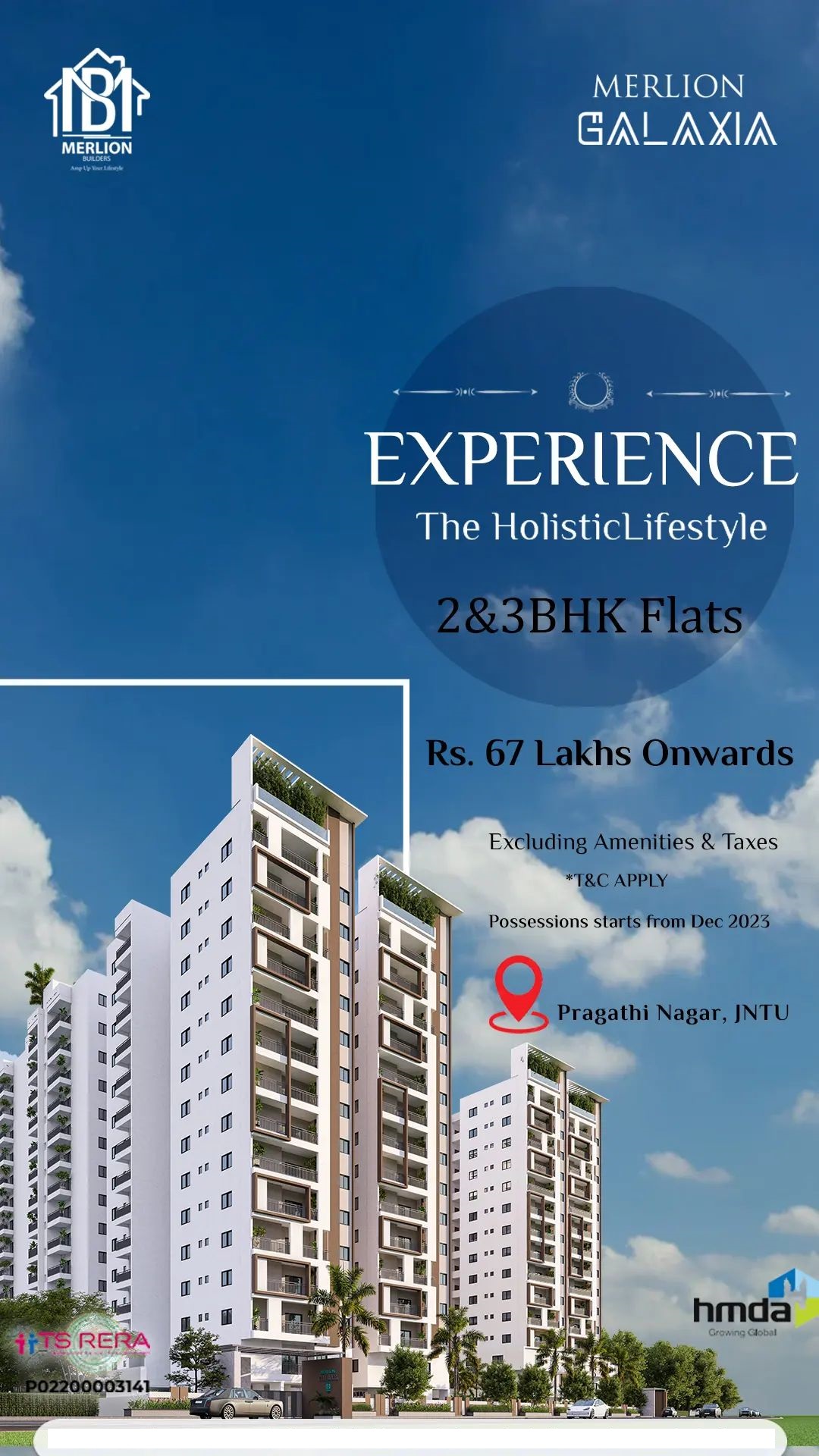 Book 2 & 3 BHK flats Rs. 67 Lac onwards at Merlion Galaxia, Hyderabad Update
