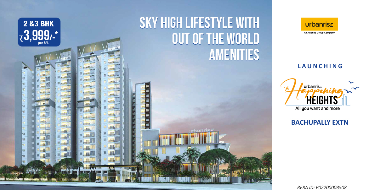 Book 2 & 3 BHK Rs 3999 per sqft at Urbanrise Happening Heights, Hyderabad