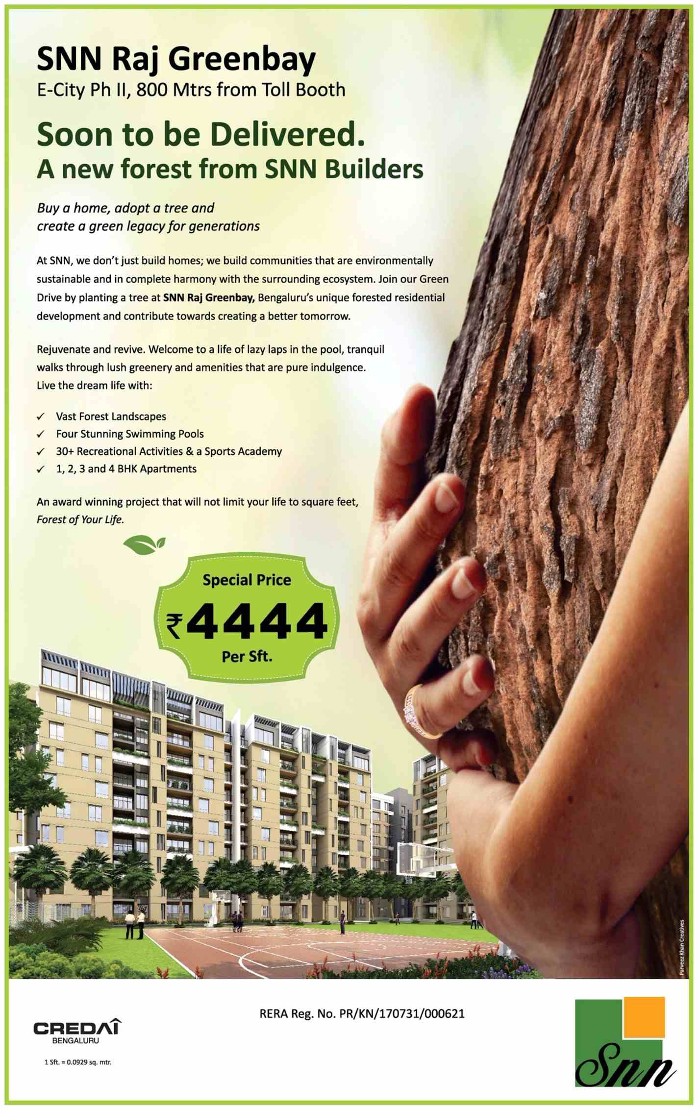 SNN Raj Greenbay - Soon to be delivered, a new forest from SNN Builders in Bangalore