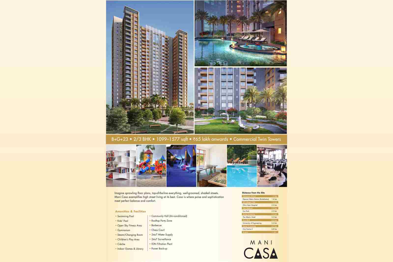 You can live in excellent abode with comfort at Mani Casa in Kolkata