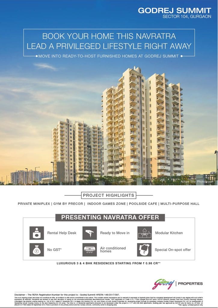 Presenting Navratra offer at Godrej Summit in Gurgaon