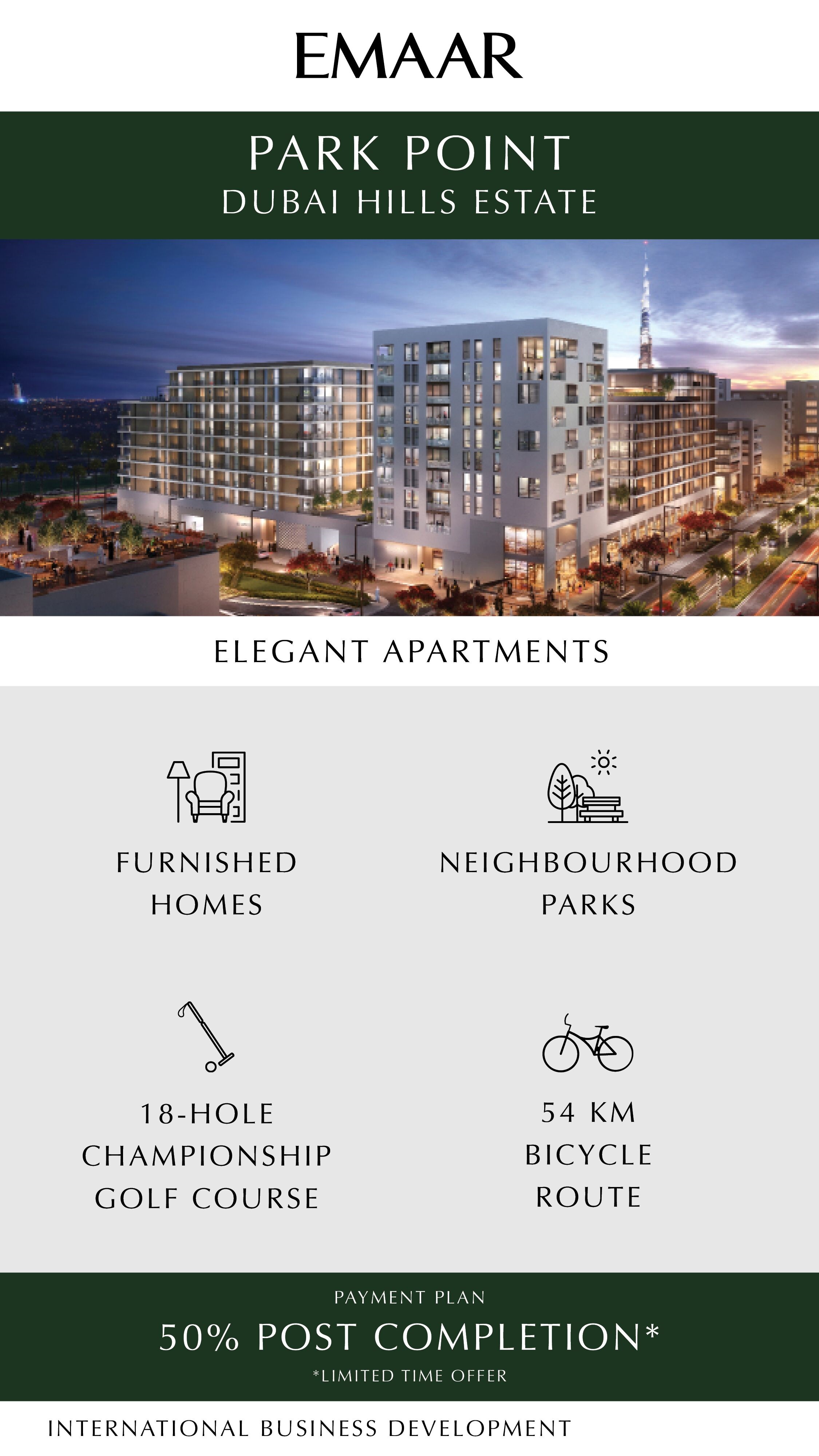 Buy Elegant Apartments at Emaar Park Point Dubai Hills Estate, UAE