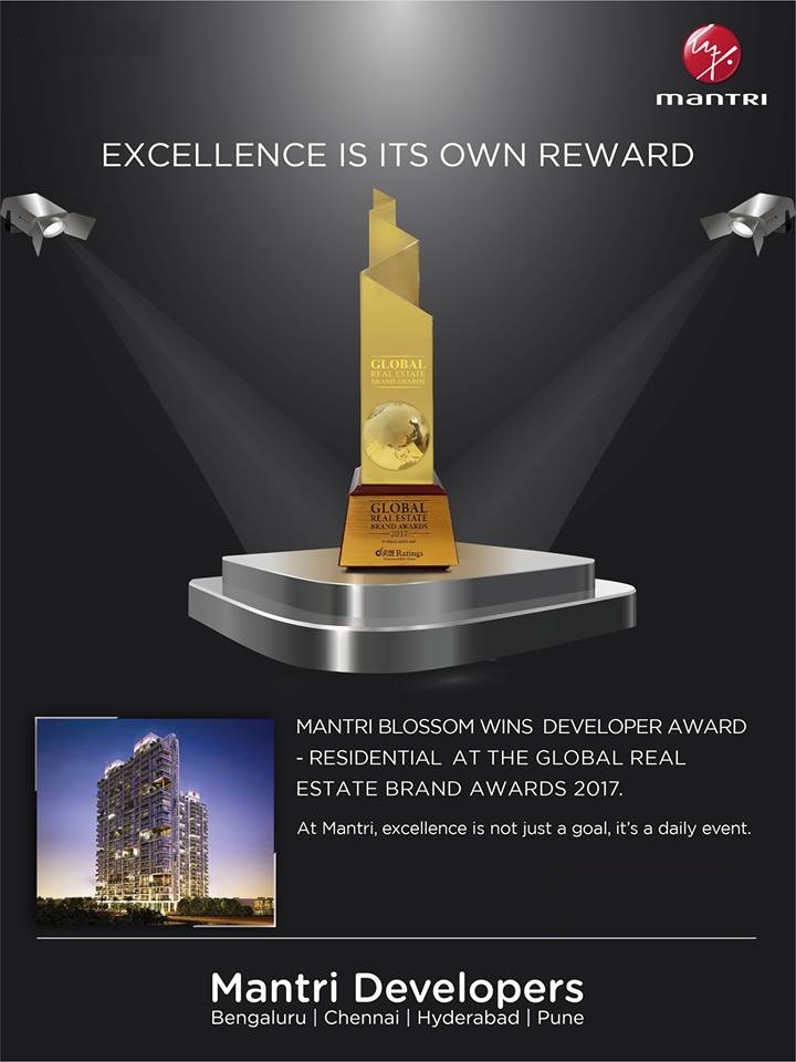 Mantri Blossom wins developer award - residential at the global real estate brand awards 2017