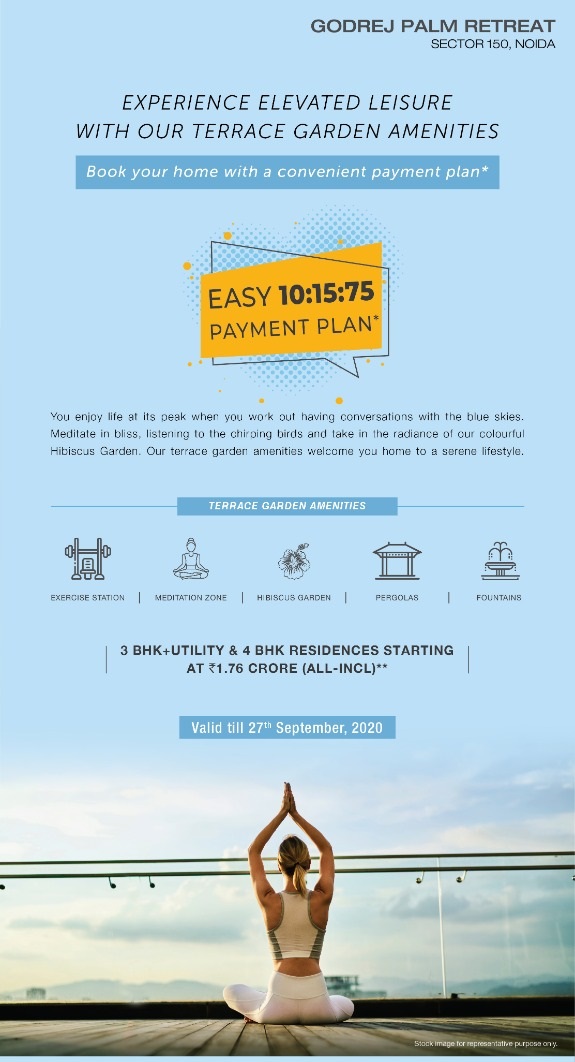 Easy 10:15:75 payment plan at Godrej Palm Retreat, Noida