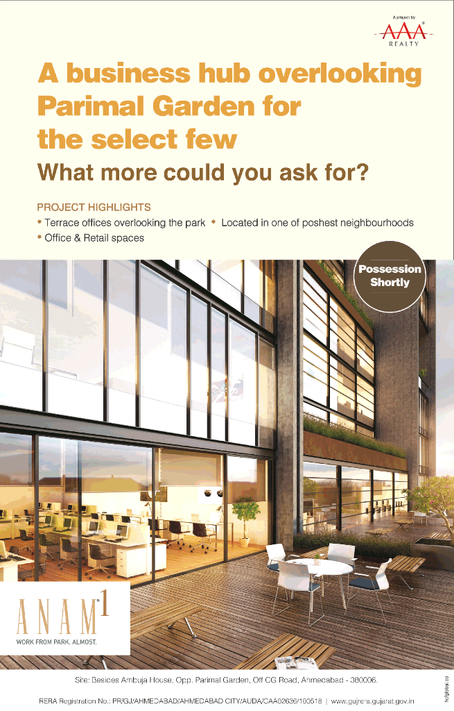 Possession shortly at AAA Anam 1, Ahmedabad