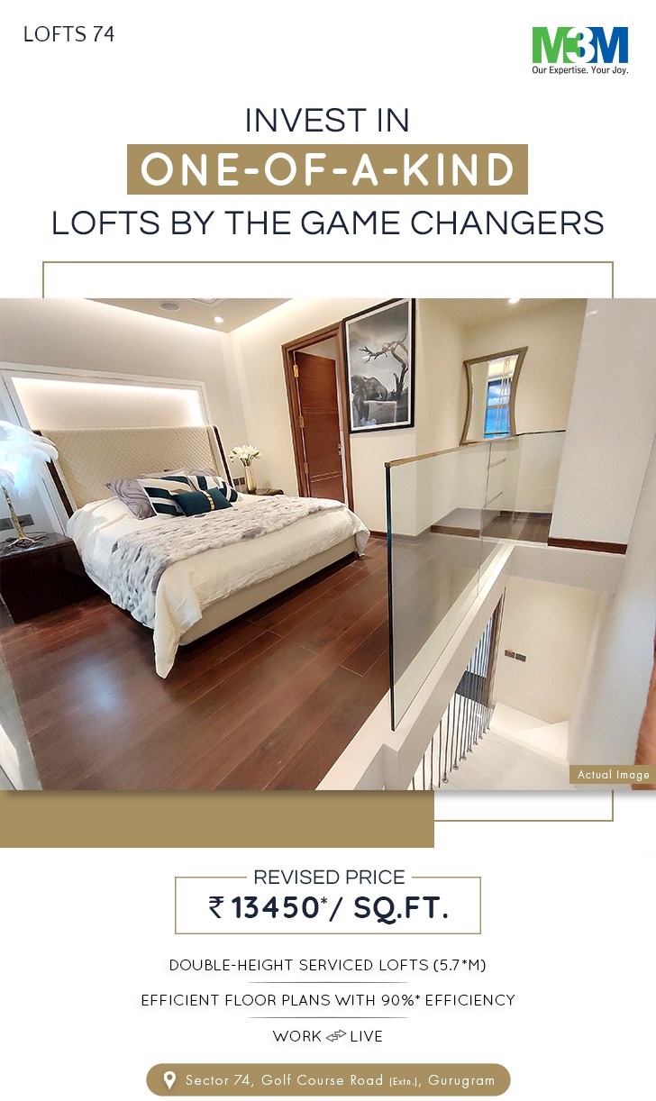 Invest in one-of-a-kind lofts by the game changers at M3M Lofts 74 in Gurgaon