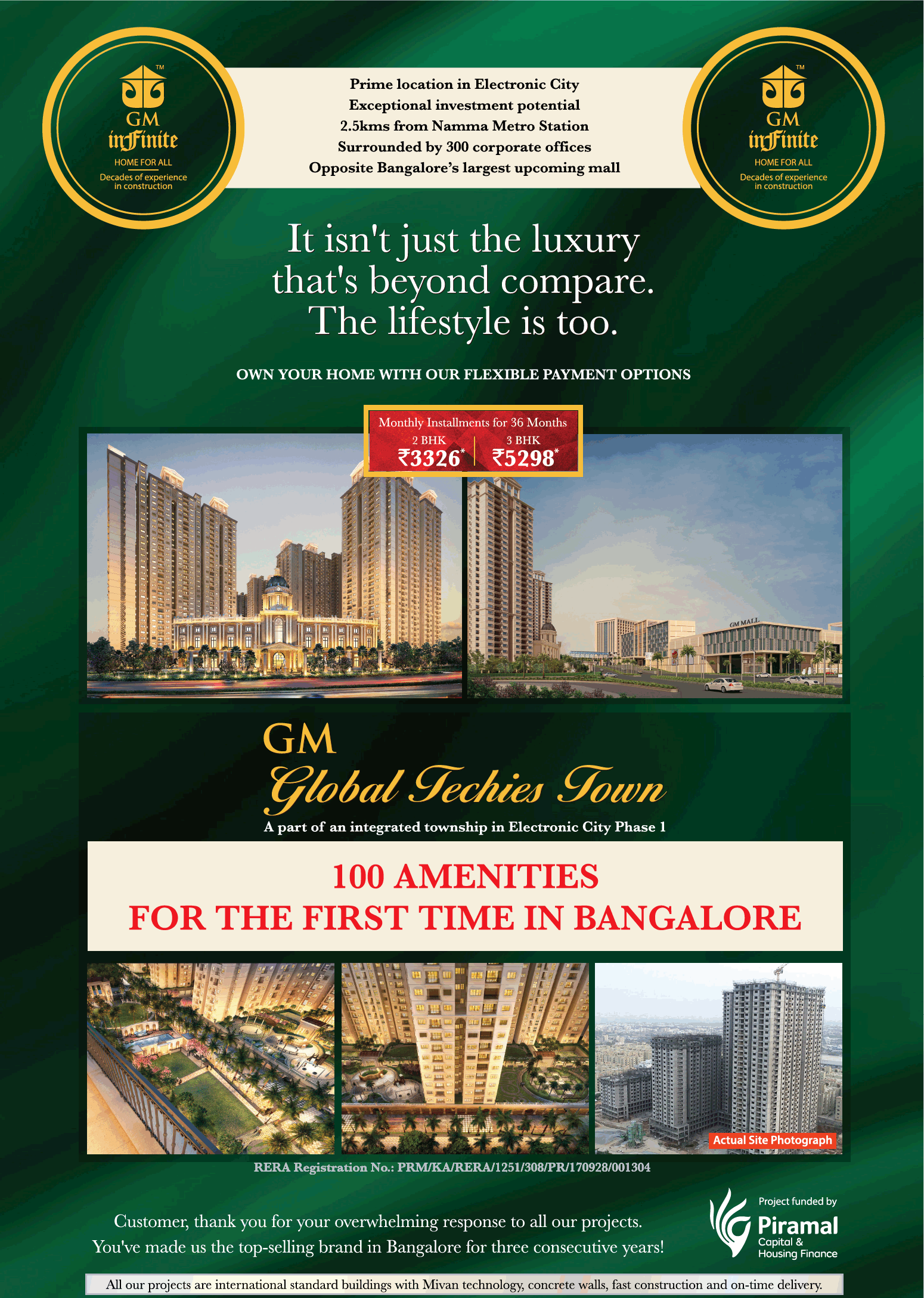 Avail 2 & 3 bhk at GM Global Techies Town in Bangalore Update