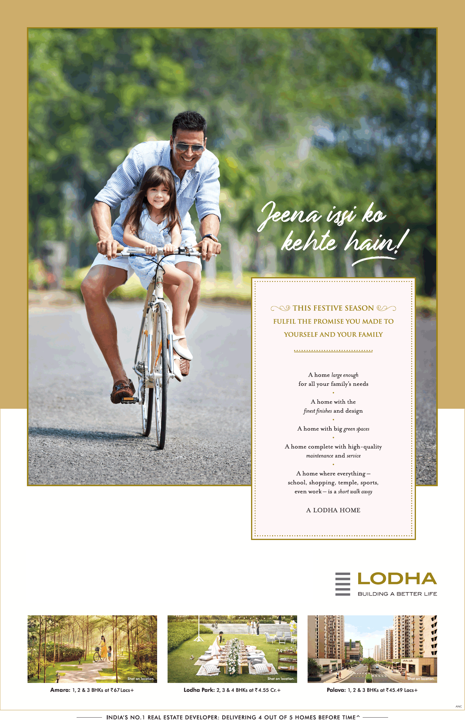 This festive season fulfill the promise you made to yourself and your family at Lodha Projects in Mumbai