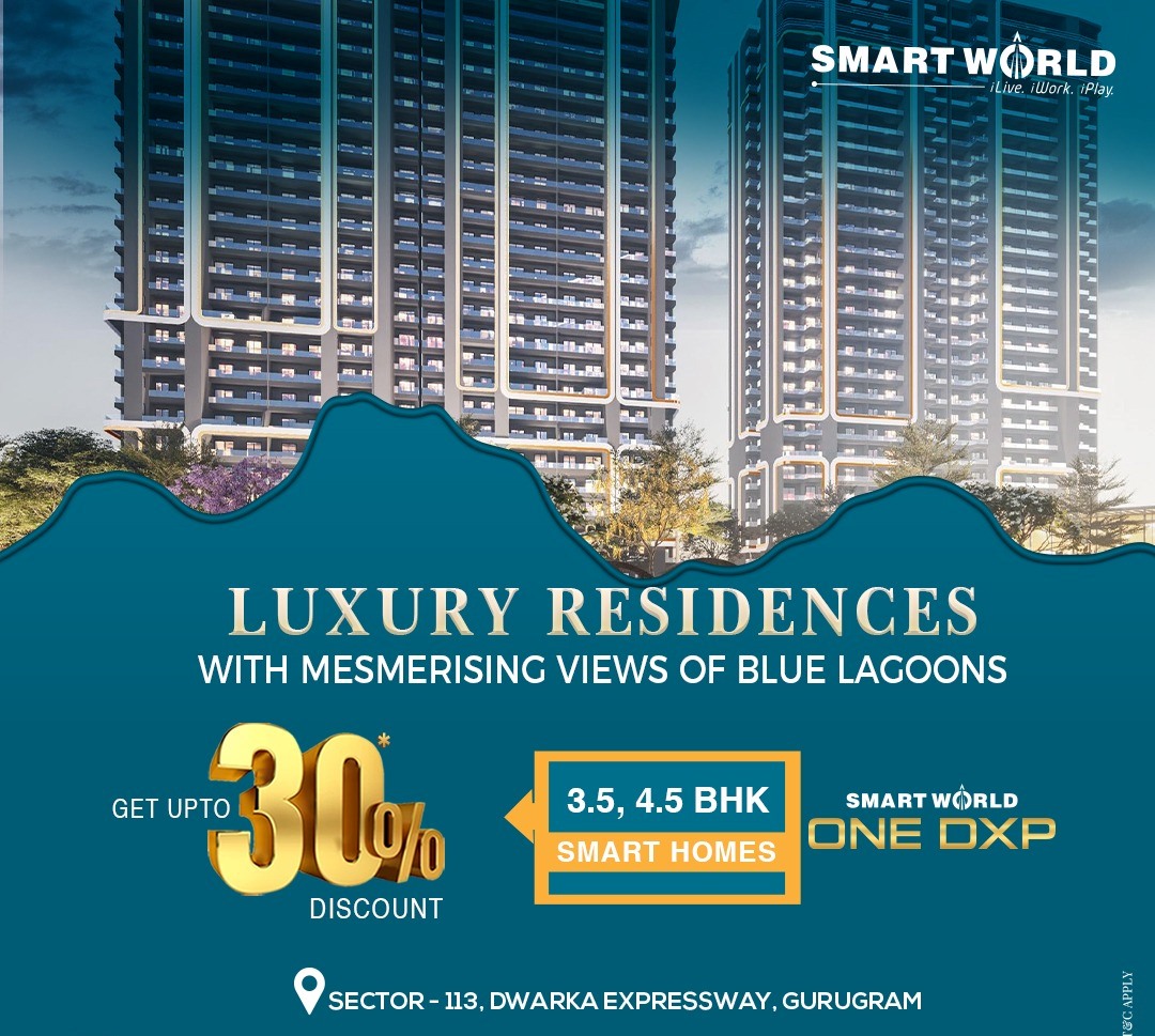 Luxury residences with mesmerising views of blue lagoons at Smartworld One DXP, Sector 113, Gurgaon