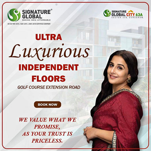 Signature Global City 63A ultra luxurious independent floor on Golf Course Ex. Road, Gurgaon