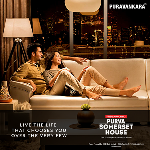 Opulent 3 BHK homes overlooking the racecourse at Purva Somerset House, Chennai