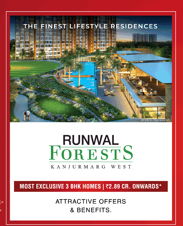 Most exclusive 3 BHK homes Rs 2.89 cr. onwards at Runwal Forests in Mumbai
