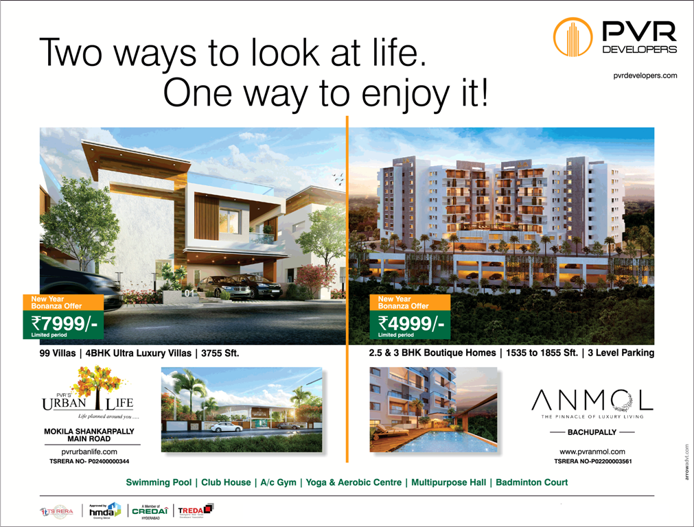 Two ways to look at life one way to enjoy it at PVR Developers, Hyderabad Update