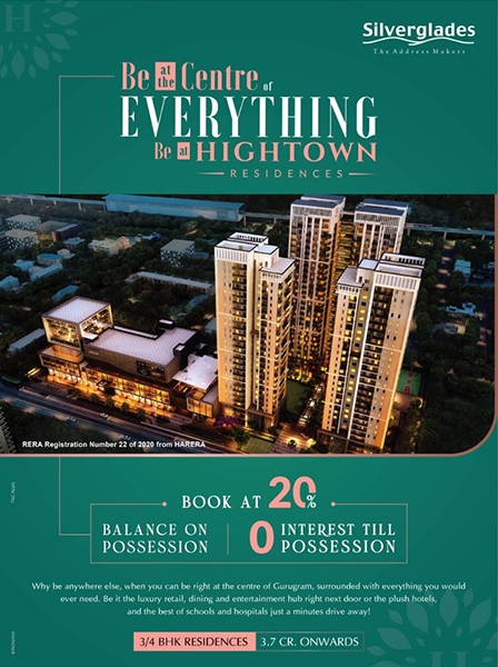 Book and 20% balance on possession at Silverglades Hightown Residences, Sushant Lok Phase I, Gurgaon