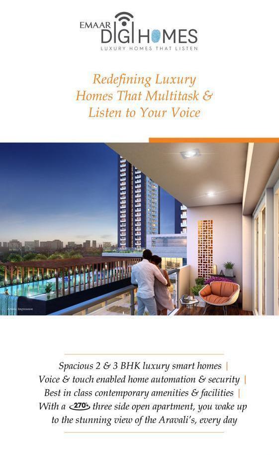 Emaar Digi Homes 2 & 3 BHK smart luxury homes Rs 1.62 Cr  in Sector 62, Gurgaon