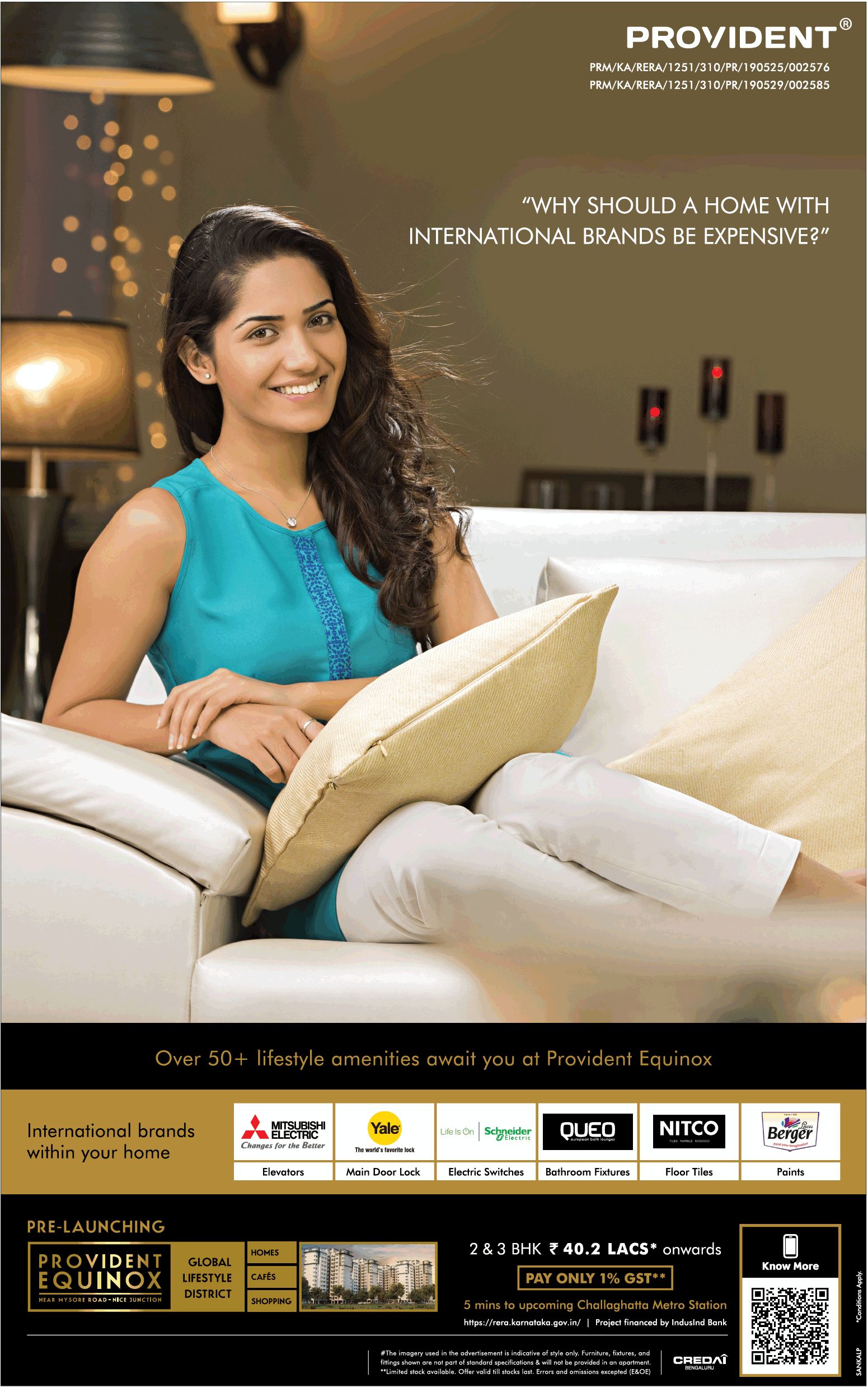 Over 50+ lifestyle amenities await you at Provident Equinox in Bangalore