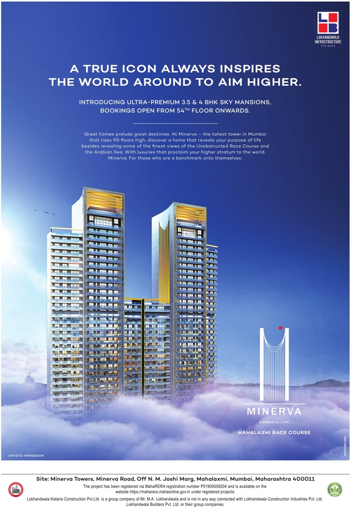 Introducing ultra-premium 3.5 & 4 BHK sky mansions, bookings open from 54th floor onwards at Lokhandwala Minerva, Mumbai