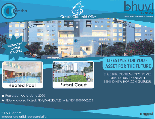 Best discount for first 10 booking at Bhuvi By Amsha in Bangalore Update