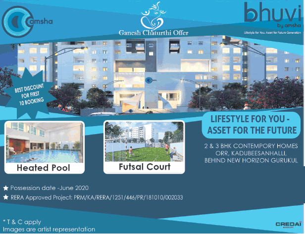 Best discount for first 10 booking at Bhuvi By Amsha in Bangalore