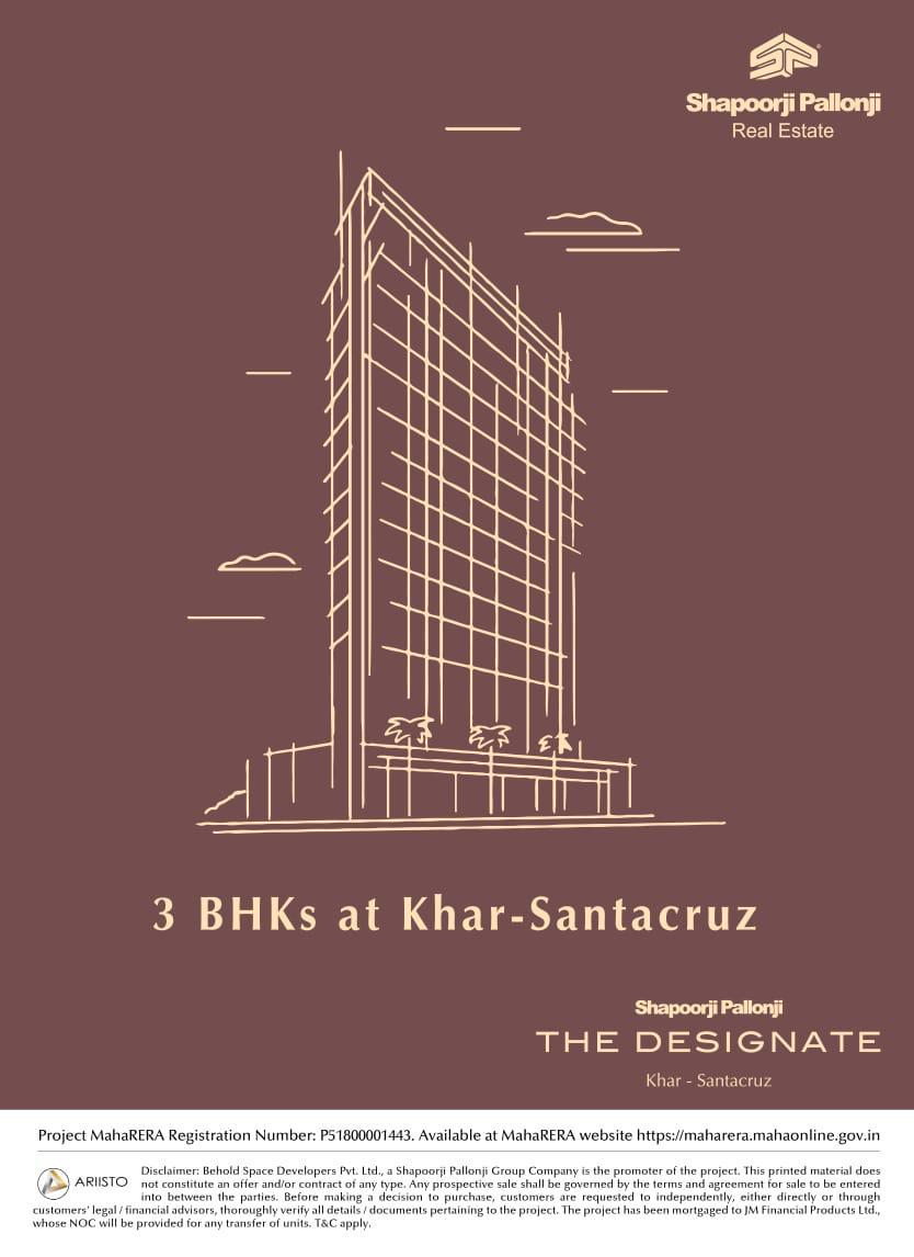 3 BHK at Shapoorji Pallonji the Designate in Khar Santacruz, Mumbai