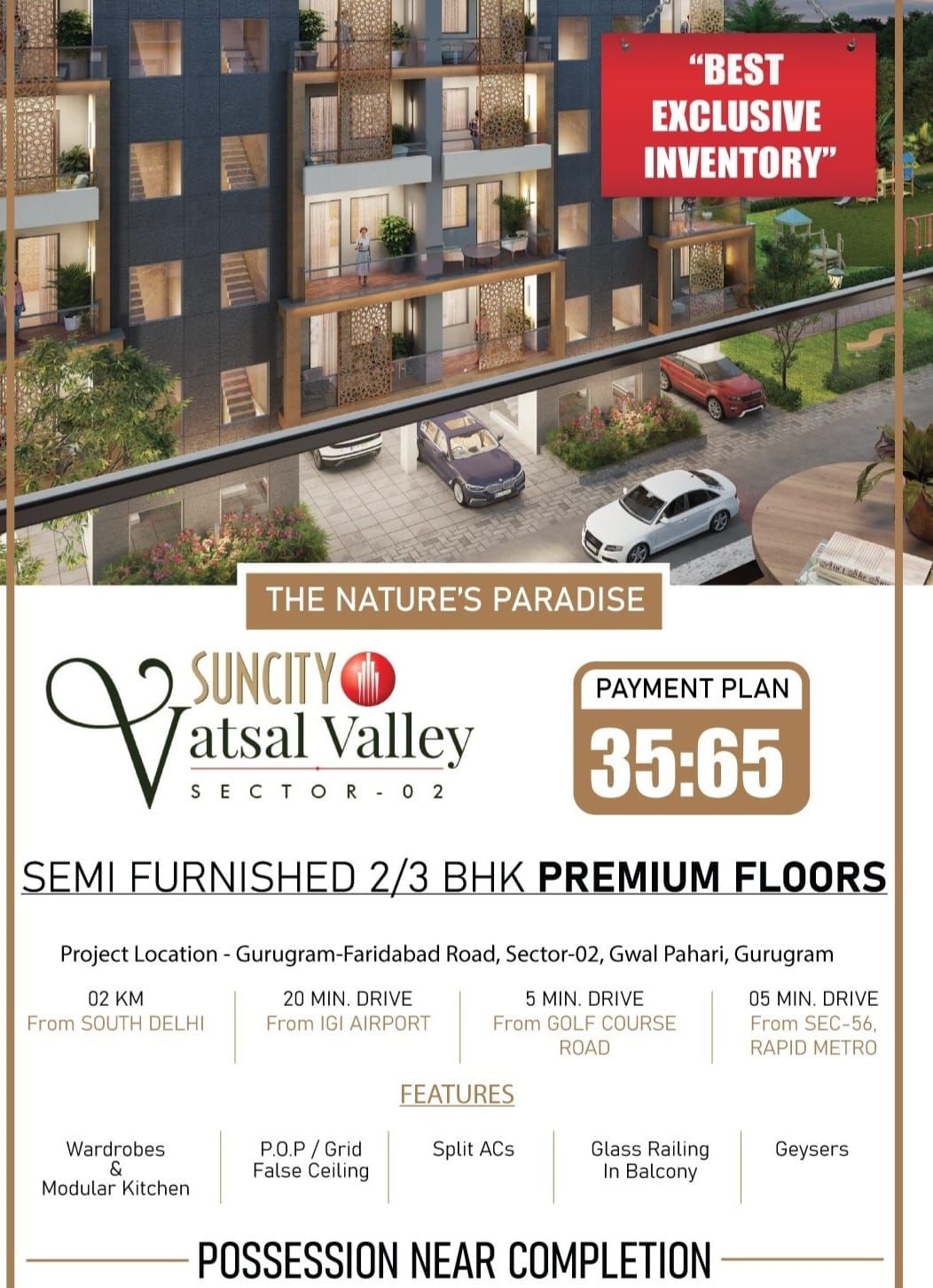 Best exclusive inventory at Suncity Vatsal Valley in Sector 2, Gurgaon