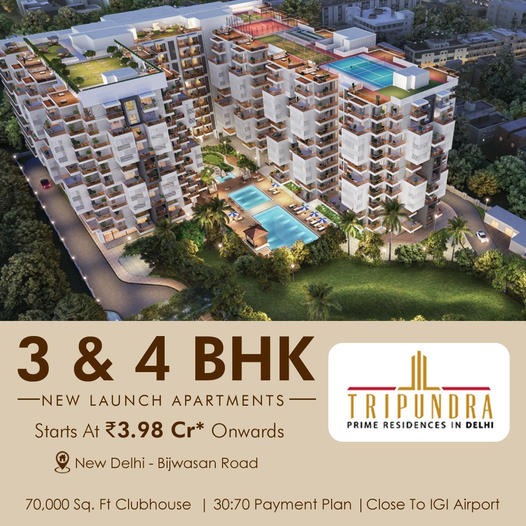 New Launch 3 & 4 BHK spacious apartments at Tarc Tripundra, New Delhi