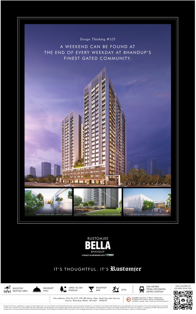 Presenting compact 1 and 2 BHK starting Rs 80 Lac (all incl.) at Rustomjee Bella, Mumbai