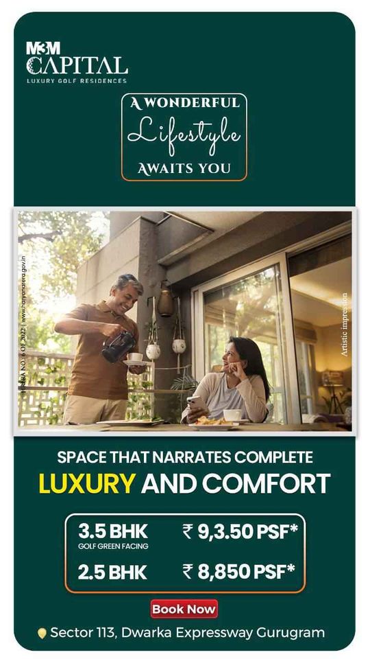 Space that narrates complete luxury and comfort at M3M Capital in Sector 113, Gurgaon