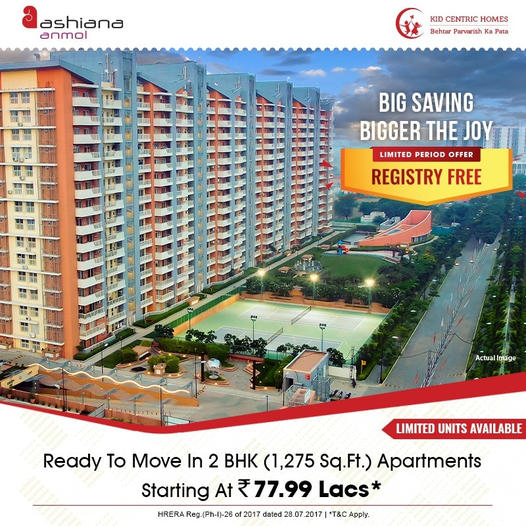 Limited period offer registry free at Ashiana Anmol in Sector 33, Gurgaon