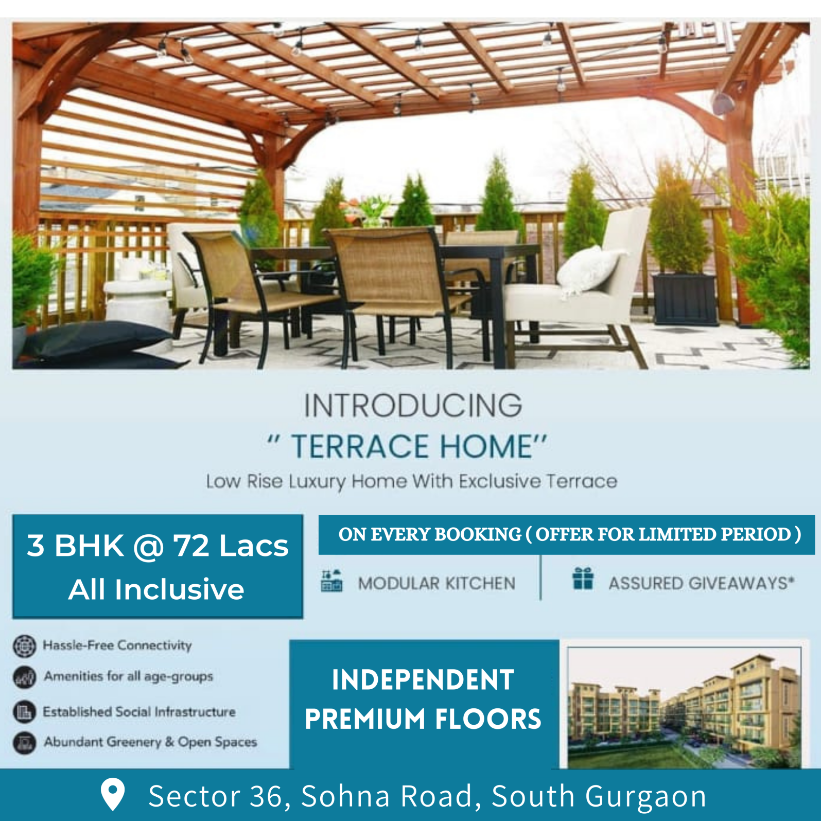 Introducing terrace home low rise luxury home with exclusive terrace at Signature Global Park 4 & 5, Sauth of Gurgaon